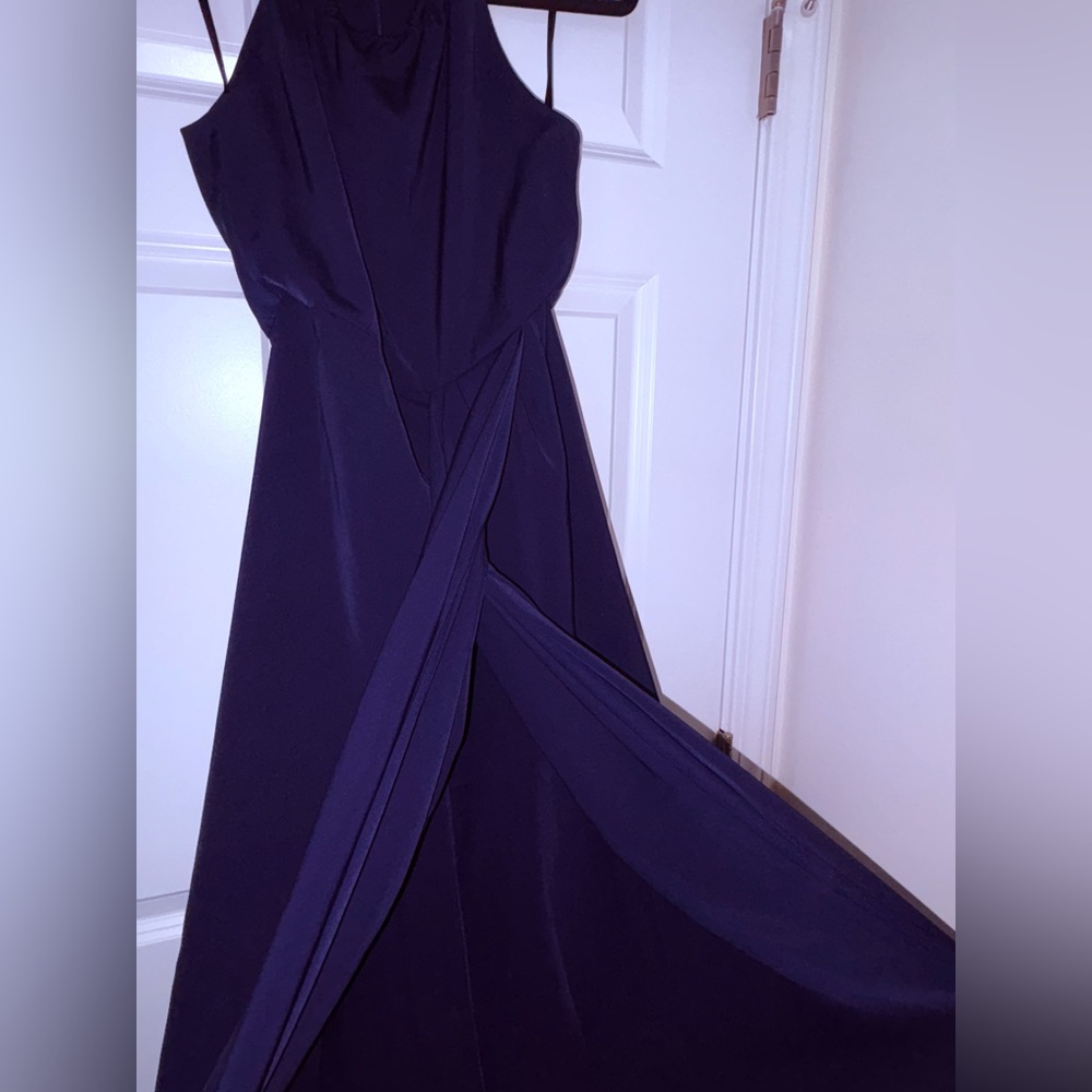 NWT Shona Joy Navy Blue Sleeveless Halter Midi Dress - Picture 2 of 7